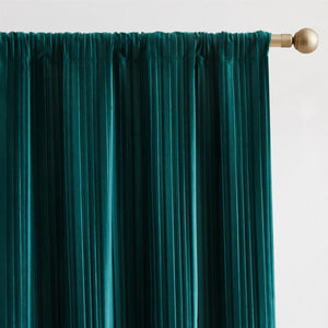 Glam Pleated Velvet Light Filtering Window Curtain Panels