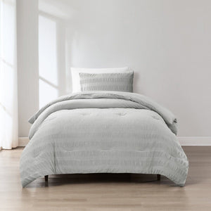 Azalea Ruched Velvet Stripe Comforter Set
