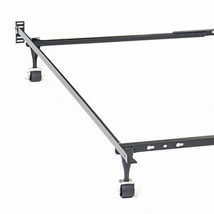 Deverton - Queen / Eastern King / California King Bed Frame With Center Support And Adjustable Design - Black
