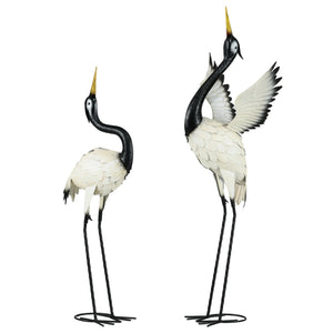 Outsunny Heron Garden Statues, Set of 2 – 35.5' & 40.5' Standing Bird Sculptures