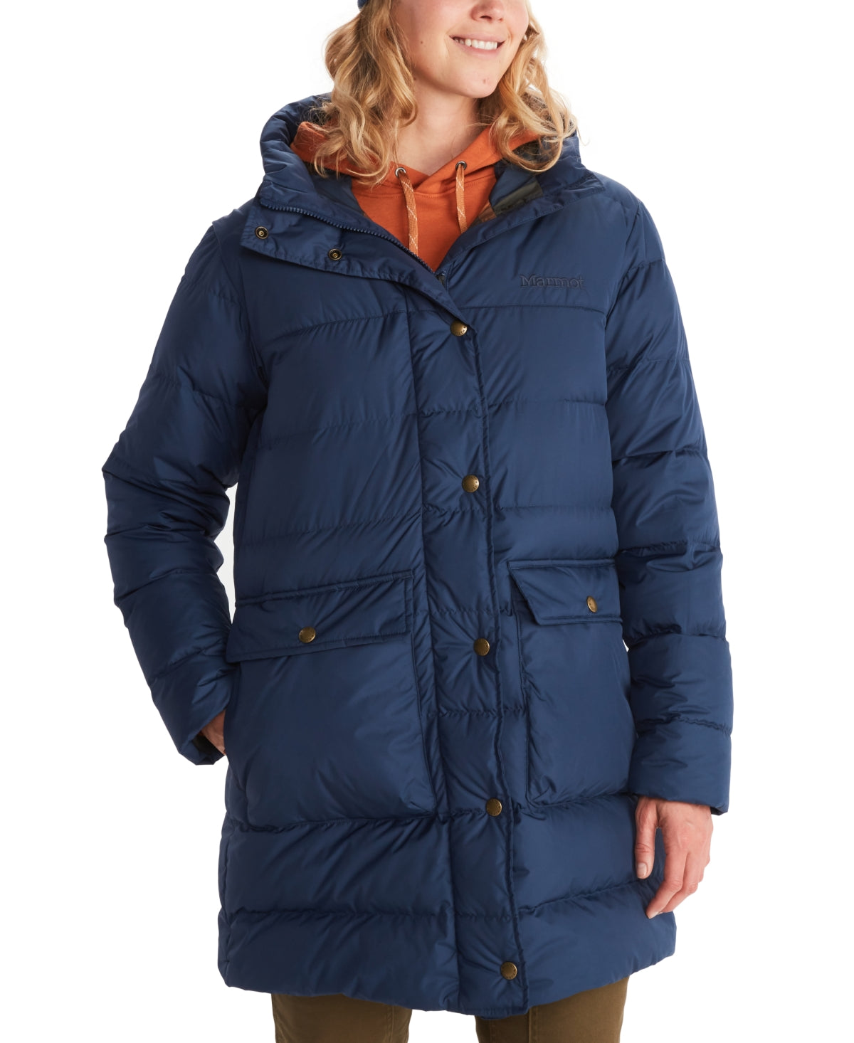 Marmot Women's Strollbridge Down Parka Jacket Blue Size Large