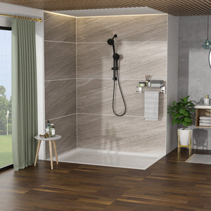 Multi Function Dual Shower Head System With 4.7" Rain Showerhead, 8 Function Hand Shower, Adjustable Slide Bar