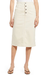 Women's Ag Selina Button Fly Denim Skirt Beige Size 29