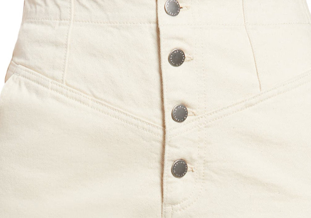 Women's Ag Selina Button Fly Denim Skirt Beige Size 29
