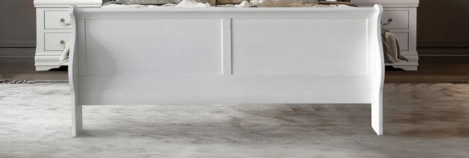 Louis Philippe III White Finish Queen Bed