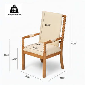 Set of 2 Rubber Wood Dining Chairs