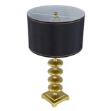 16x16x29.8 Gold and Black Table Lamp with Contemporary Disc Design