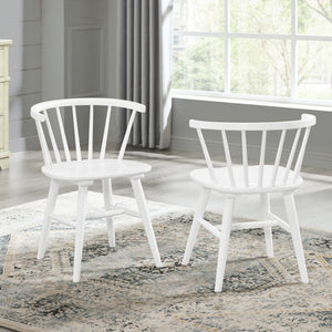 Edo - 5 Piece Dining Set, Trestle Dining Table With 4 Windsor Chairs - White