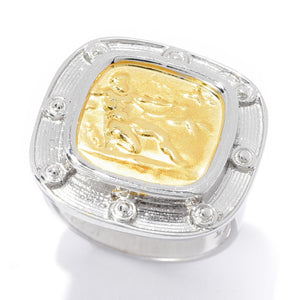 Tagliamonte 18K Gold Plated Sterling Silver Hercules Cushion Shape Ring