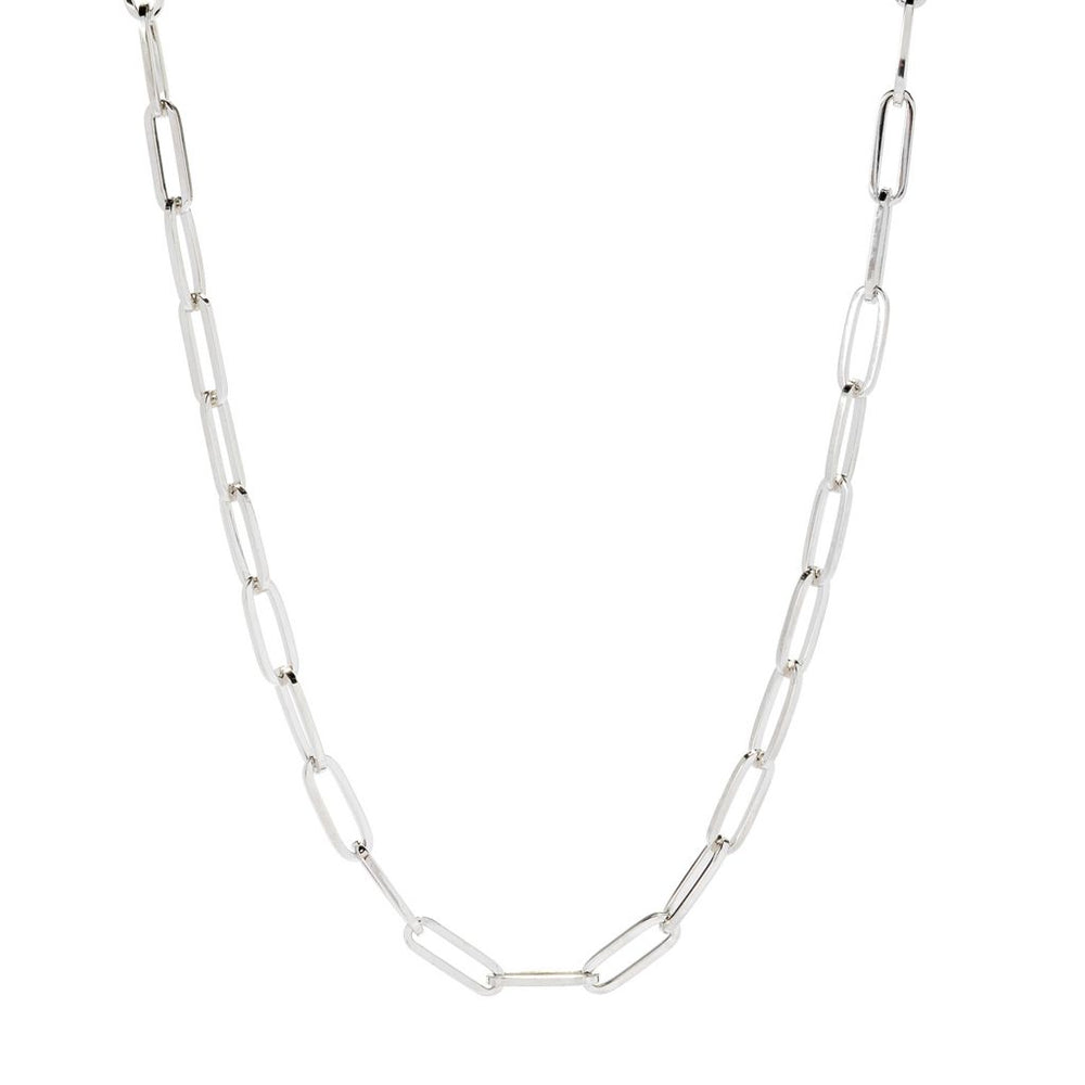 OroMio 14K Gold & Sterling Silver Tubing Choice of Length Paperclip Link Necklace