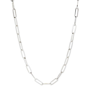 OroMio 14K Gold & Sterling Silver Tubing Choice of Length Paperclip Link Necklace