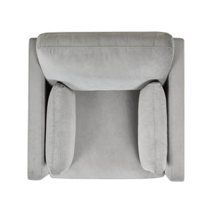 Knox 36' Modern Farmhouse Arm Chair, Opal Grey Velvet