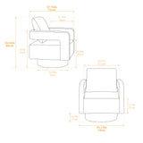 Stonewell Square Swivel Accent Chair with Open Back