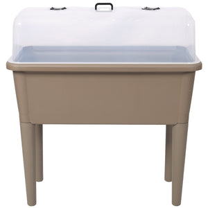 2PCS Raised Garden Bed with Ventilated Transparent Greenhouse Lid