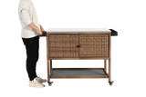 Outdoor Wicker Bar Cart