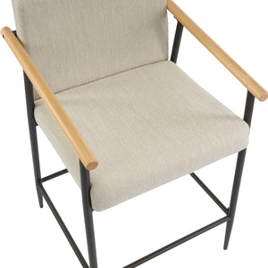 Mid Century Modern Counter Stool Set With Iron Frame
