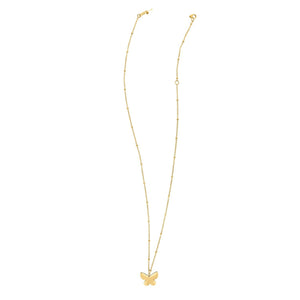 14k Yellow Gold Ppillon Butterfly Necklace