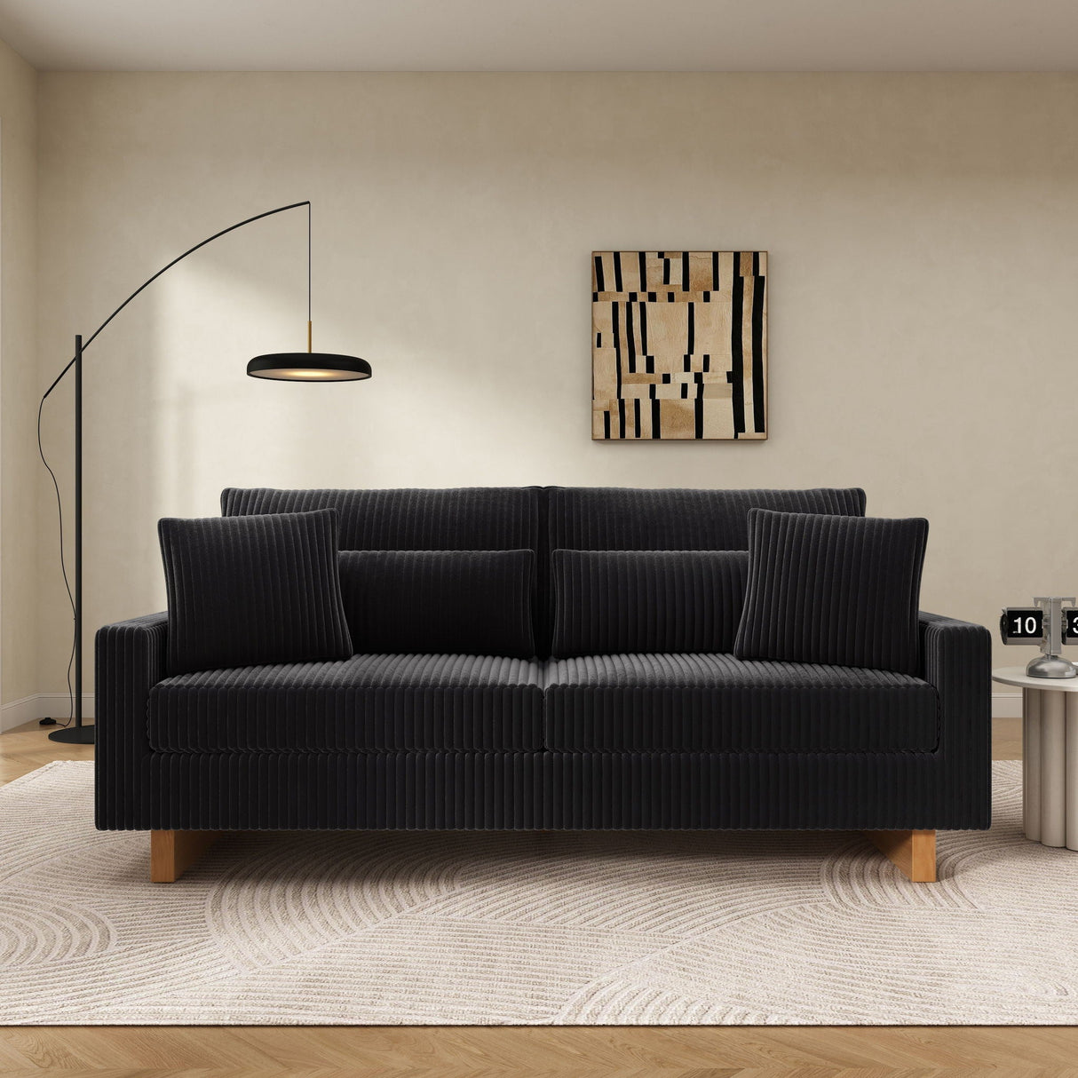 Modern Loveseat Sofa With 4 Pillows