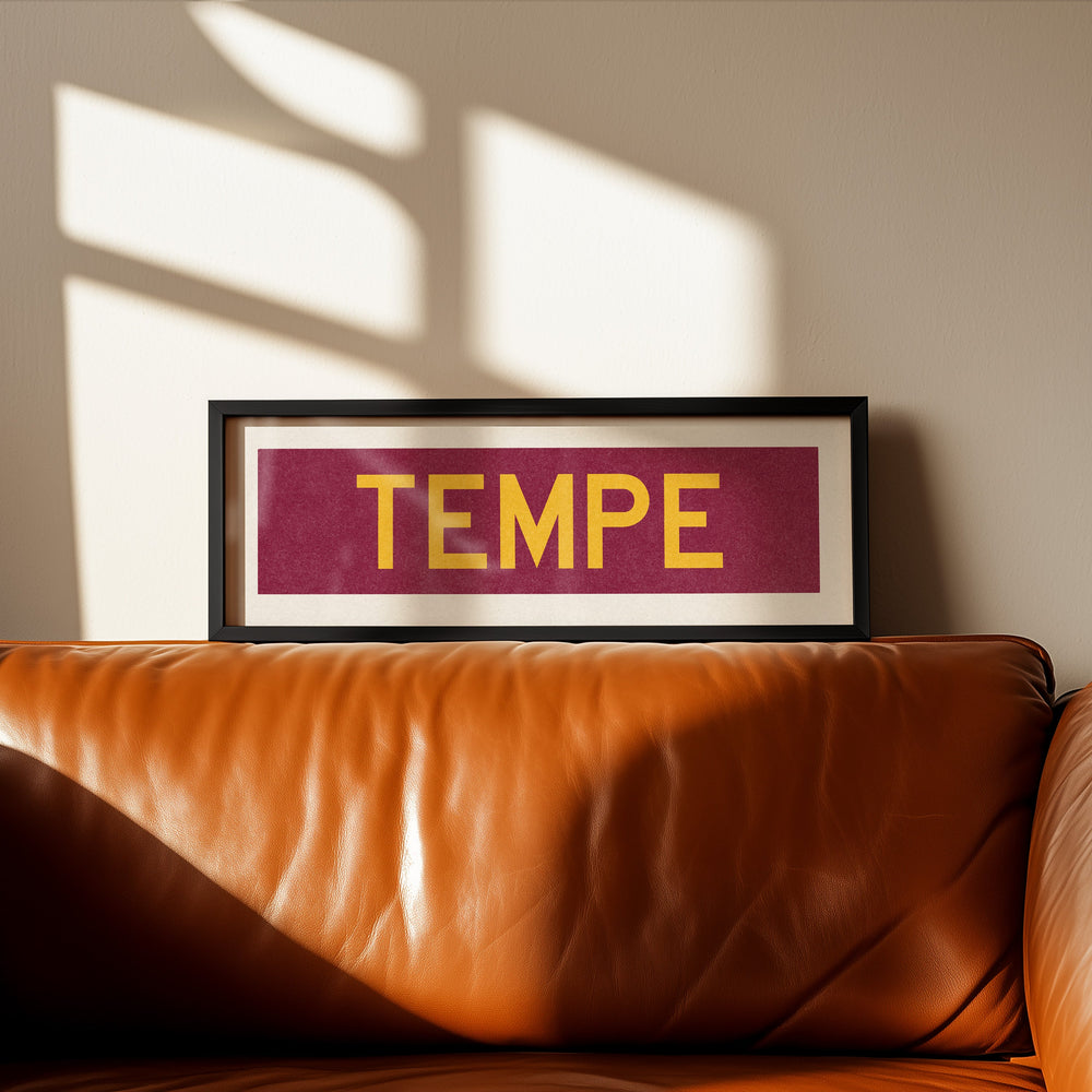 Framed Tempe Maroon Bus Scroll