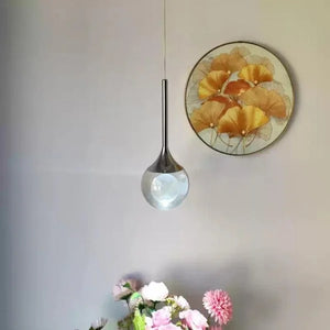 Minimalist Clear Glass Pendant Light Hanging Ceiling Fixture