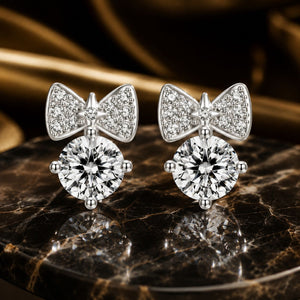 925 Sterling Silver Earrings with CZ and White Gold Plating for Women