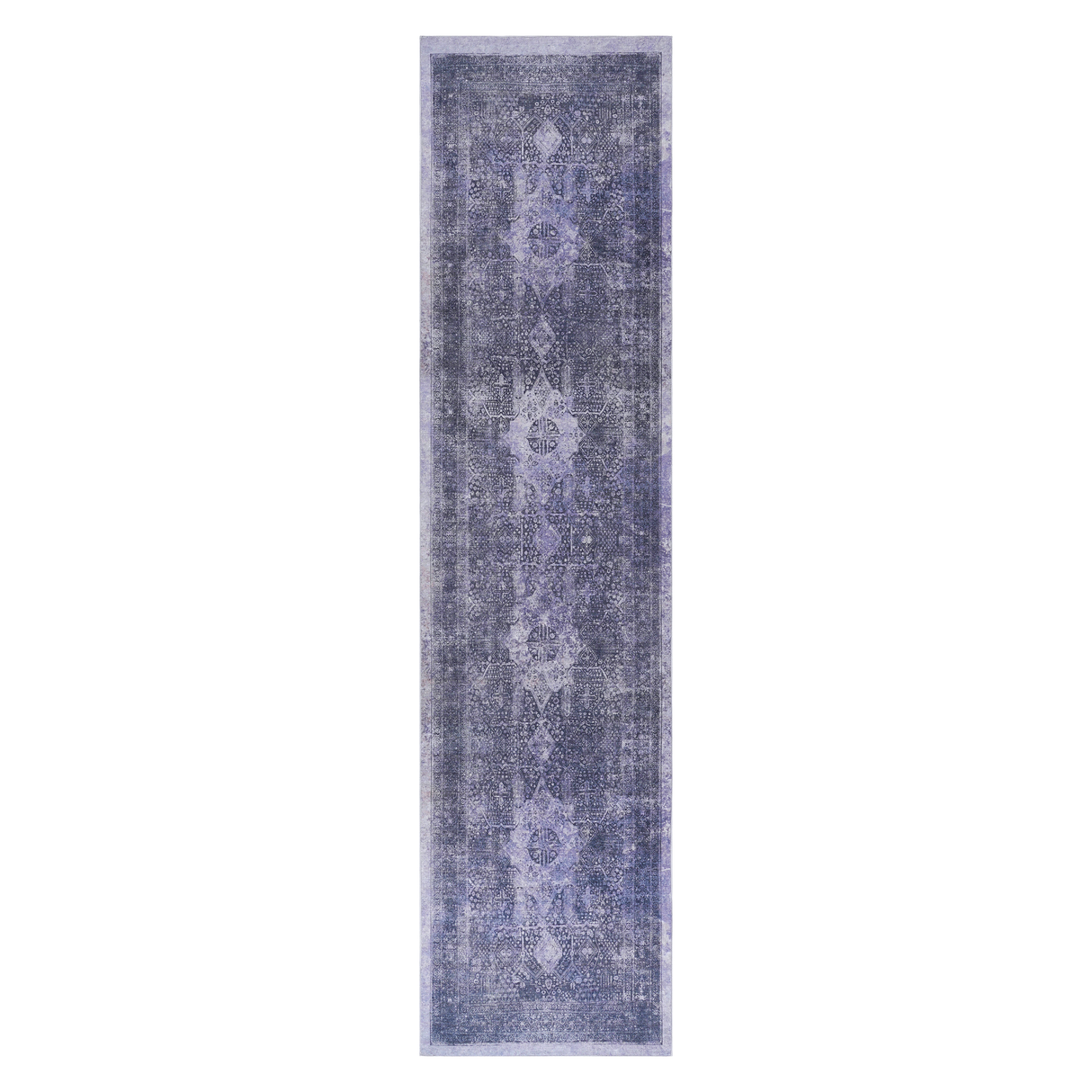 Area rug, washable rug, low-pile, non-slip, non-shedding, foldable, kid & pet friendly - area rugs for living room, bedroom, kitchen, dining room rug - perfect gifts, (anthracite, 2'6'' x 10')