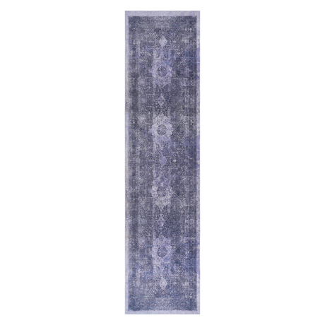 Area rug, washable rug, low-pile, non-slip, non-shedding, foldable, kid & pet friendly - area rugs for living room, bedroom, kitchen, dining room rug - perfect gifts, (anthracite, 2'6'' x 10')