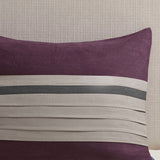 7 Pc Pieced Faux Suede Comforter Set Purple Cal King