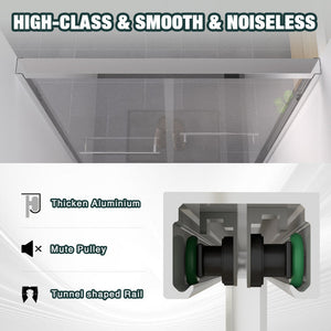 Premium Aluminum Frame Double Sliding Shower Door