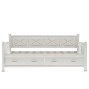 Modern Daybed With 2 Large Drawers, X Shaped Frame
