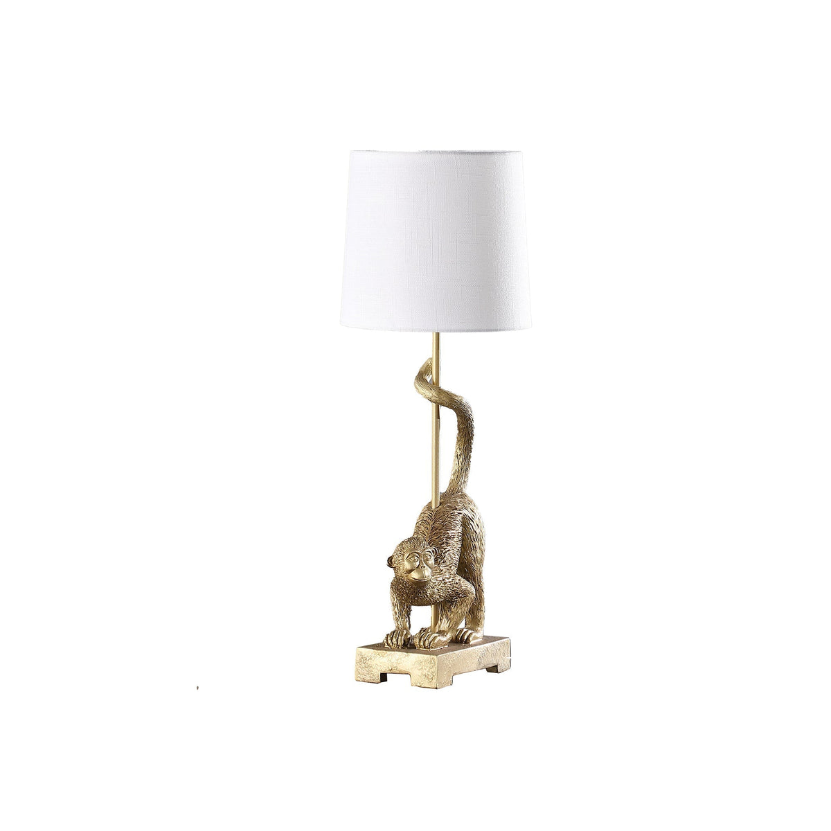 24-Inch Old World Gold Capuchin Monkey Polyresin Table Lamp
