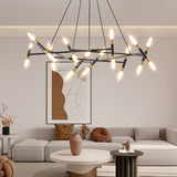 41' Black & Gold Modern Chandelier Light Fixture
