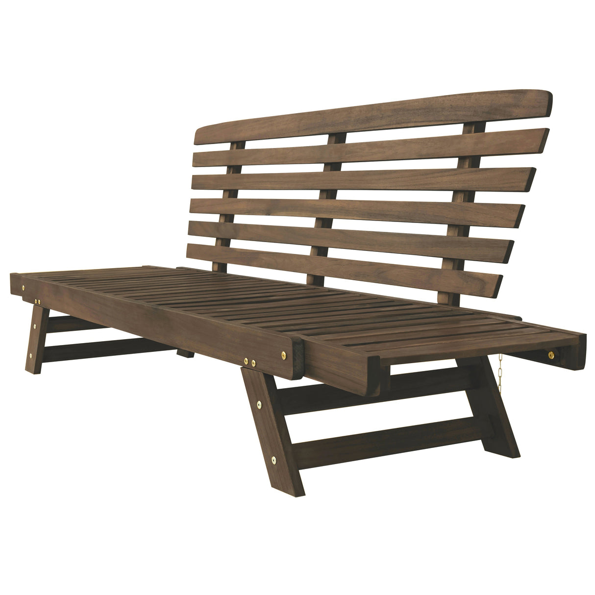 TOPMAX Outdoor Adjustable Patio Wooden Daybed Sofa Chaise Lounge with Cushions