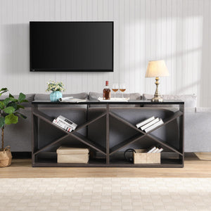 Modern X-Frame Console Table – Elegant Entryway and Office Storage
