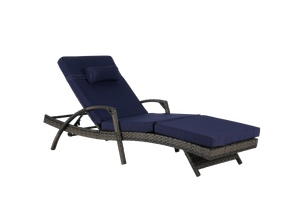 Outdoor Wicker Reclining Chair Set of 2 with Cushions