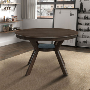 Modern Round Rubber Wood Dining Table for 4-6