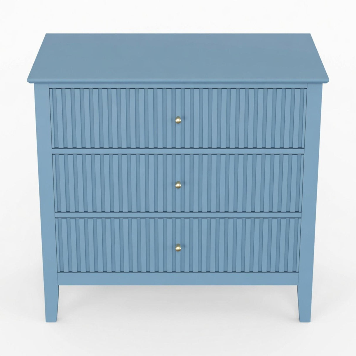 Fluted 3 Drawer Nightstand With Soft Close Slides