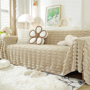 Fluffy Faux Fur Couch Cover Plush Sofa Throw, Warm & Stylish Sofa Protector