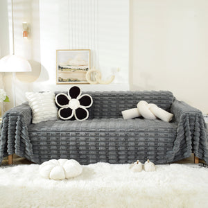 Fluffy Faux Fur Couch Cover Plush Sofa Throw, Warm & Stylish Sofa Protector
