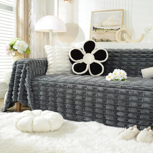 Fluffy Faux Fur Couch Cover Plush Sofa Throw, Warm & Stylish Sofa Protector