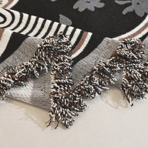 Modern Retro Sofa Throw - Decorative, Washable Chenille Blanket & Couch Protector