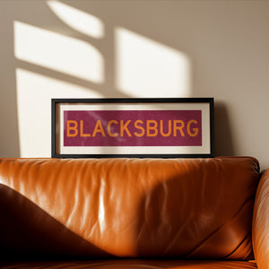 Framed Blacksburg Maroon Bus Scroll