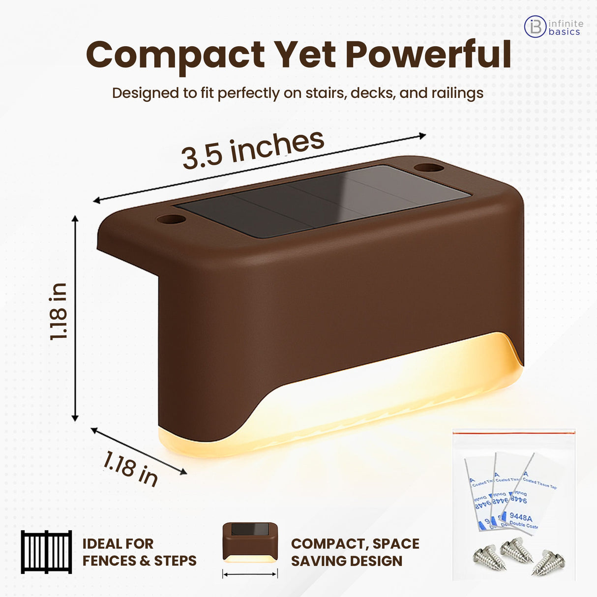 8-Pack Solar LED Deck & Step Lights