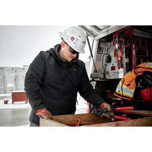 Open Box -  Milwaukee Tool Men's X-Large M12 12V Li-Ion Cordless AXIS Black Heated Hooded Jacket Kit w/(1) 3Ah Battery, Charger