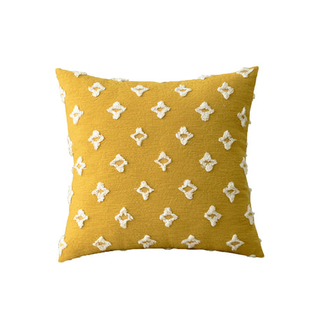 20''x20'' Tufted Floral 100% cotton Throw Pillow | 7 Colors – Textured Daisy Stitch Design | Boho Chic Couch & Bedroom Accent | Insert Included