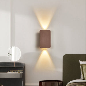 Nordic Minimalist Glass Rectangular LED Wall Sconce Light 2-light