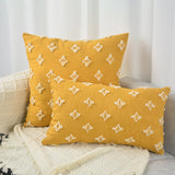 18''x18'' Tufted Floral 100% cotton Throw Pillow | 7 Colors – Textured Daisy Stitch Design | Boho Chic Couch & Bedroom Accent | Insert Included