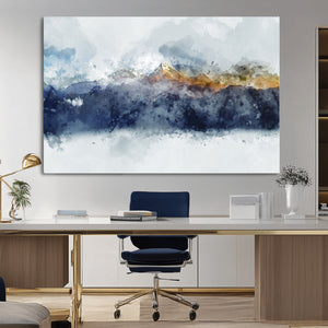 Abstract Mountain Range Art Canvas Print | 3 Panel