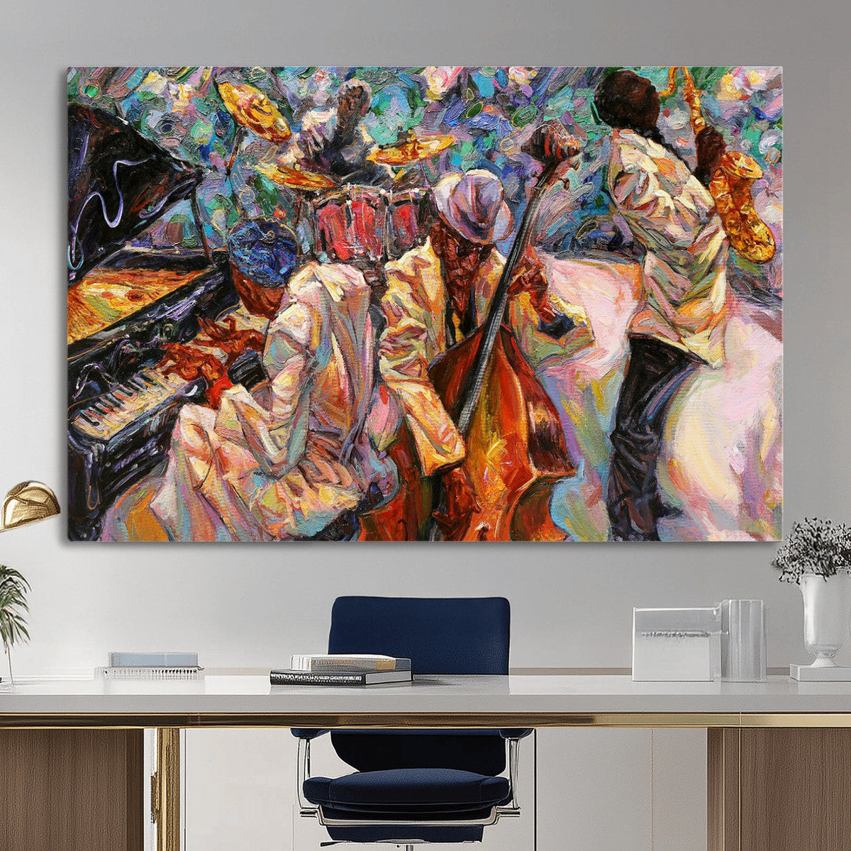 African American Jazz Art Music Abstract Wall Art Painting