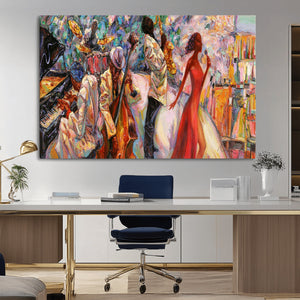 Abstract Afro American Jazz Canvas Wall Art | Music-Inspired